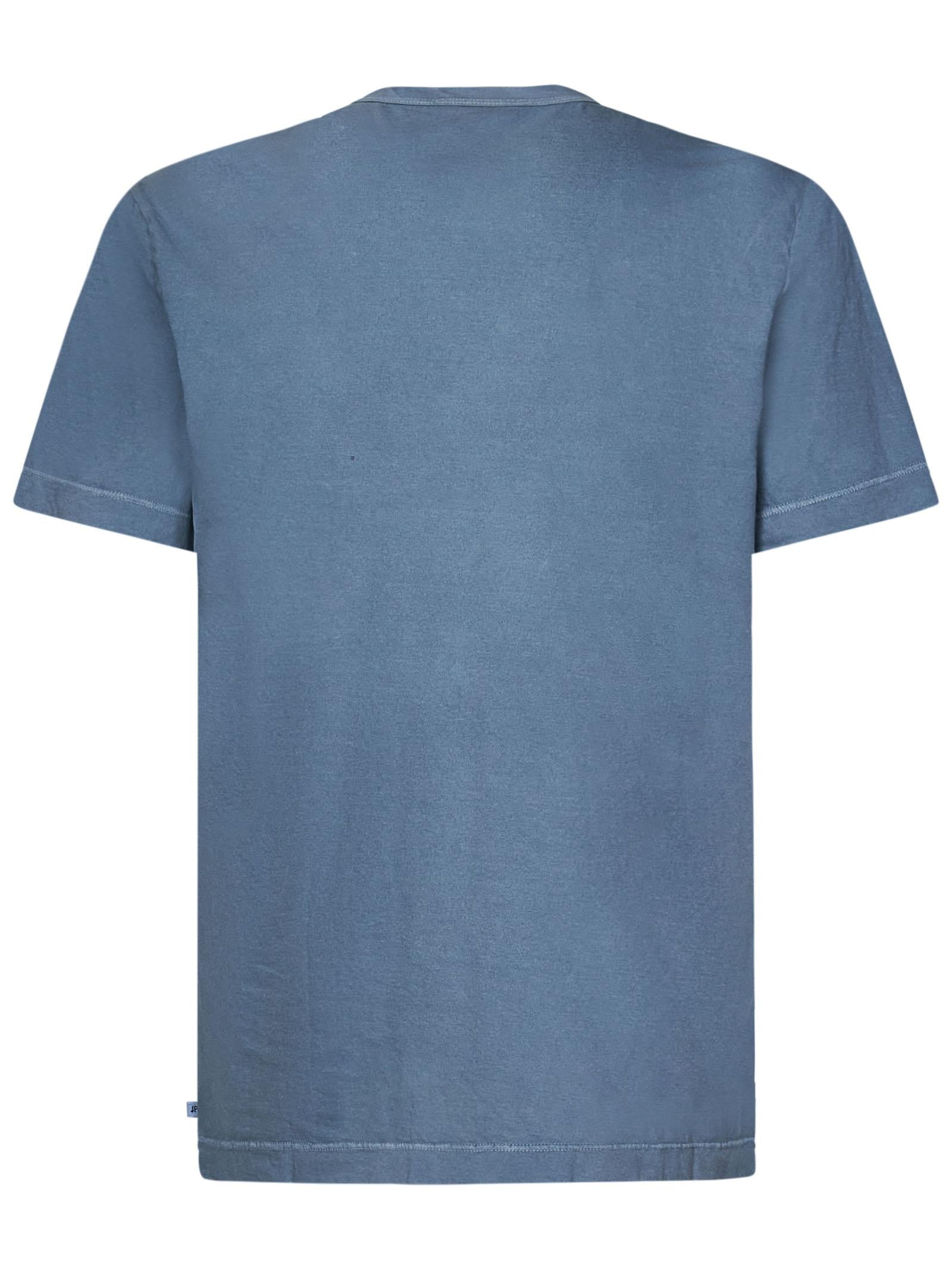James Perse Garment-Dyed Cotton T-Shirt — Blue, view 3