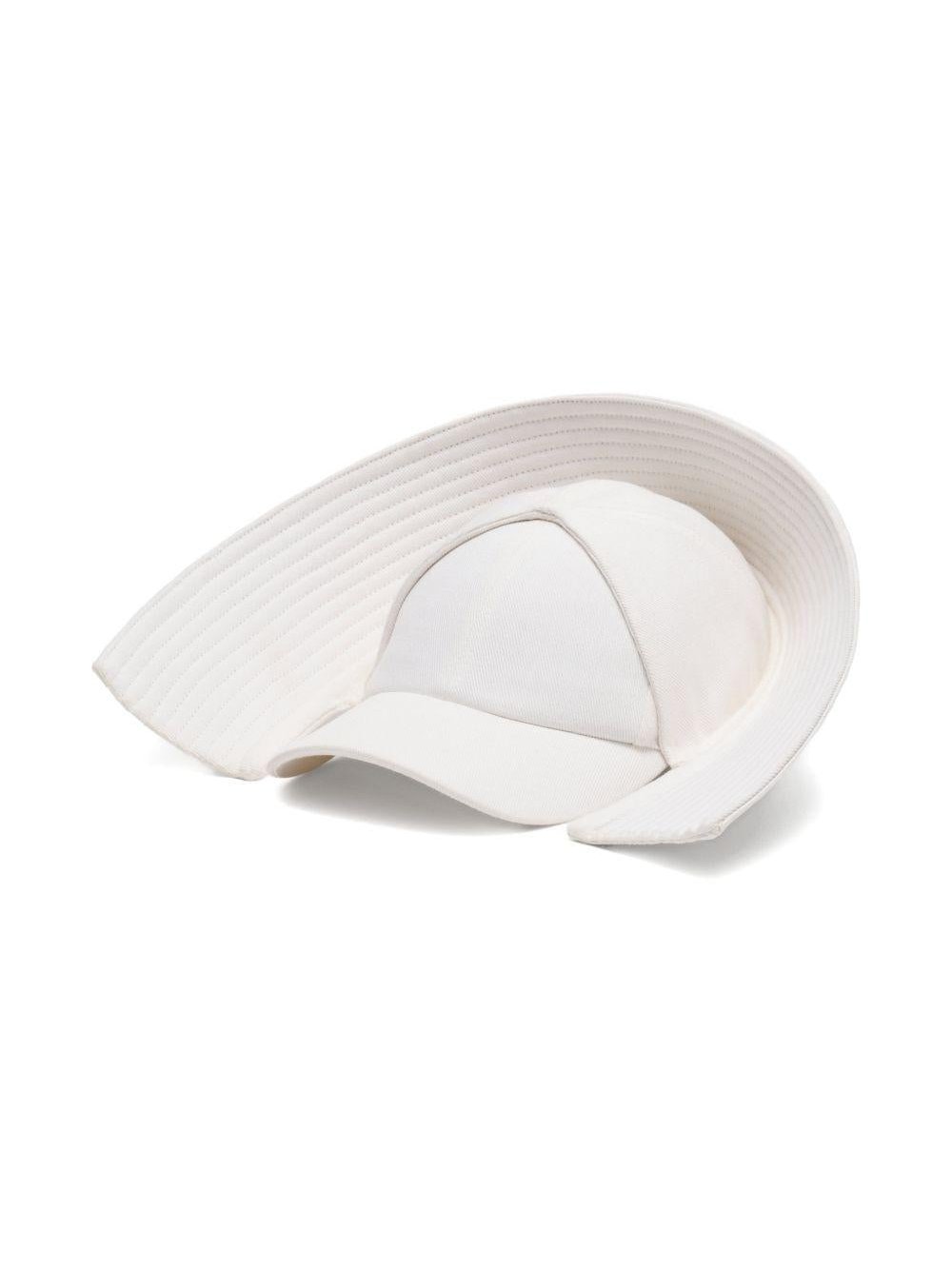 Jean Paul Gaultier AC114W088 Cotton Visor — White by Jean Paul Gaultier