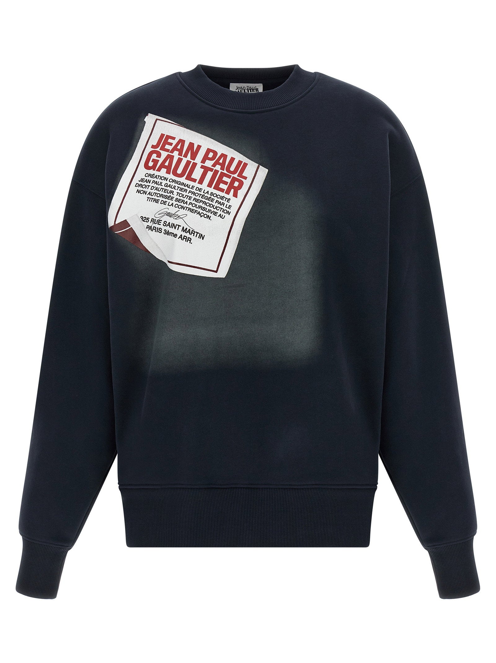 Jean Paul Gaultier Logo-Print Brushed Cotton Sweatshirt — Black by Jean Paul Gaultier