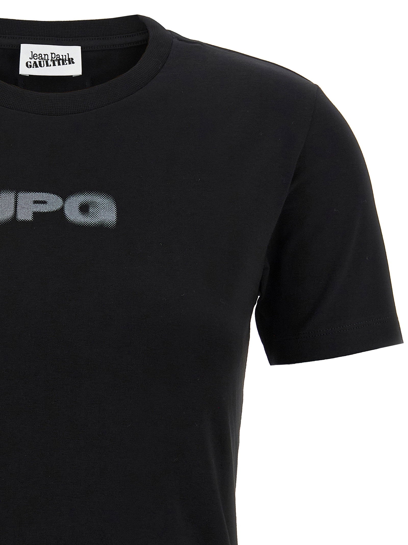 Jean Paul Gaultier Logo-Print Organic Cotton T-shirt — Black, view 3