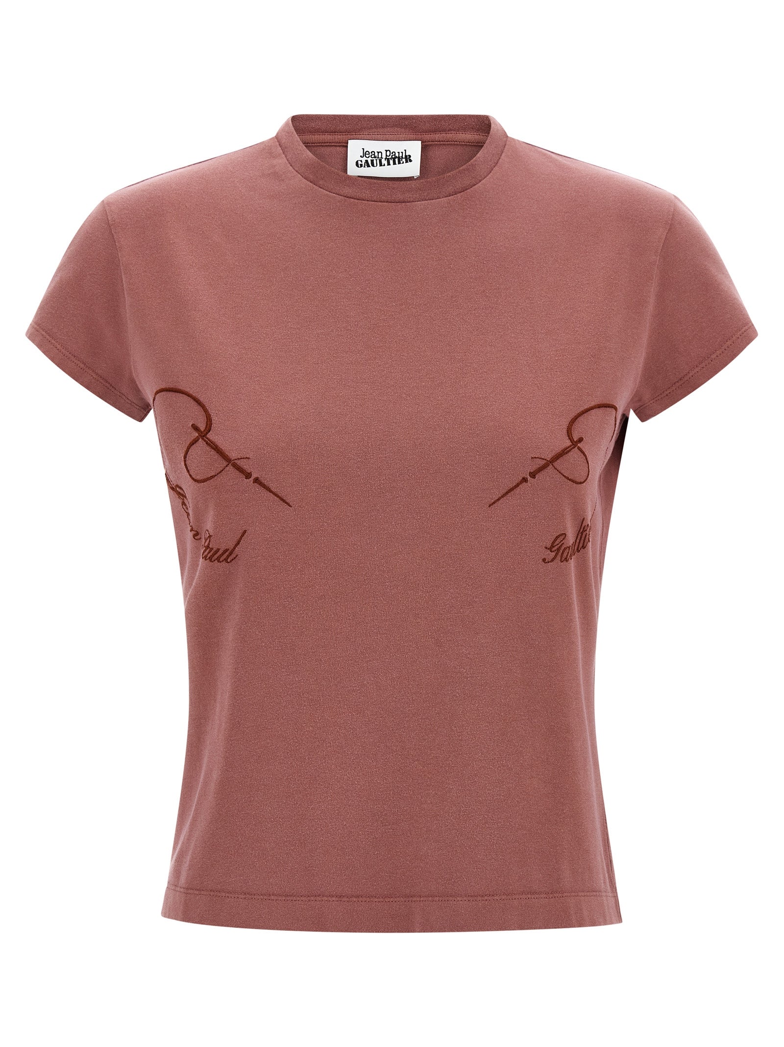 Jean Paul Gaultier Organic Cotton Logo-Embroidered T-Shirt — Rose gold by Jean Paul Gaultier
