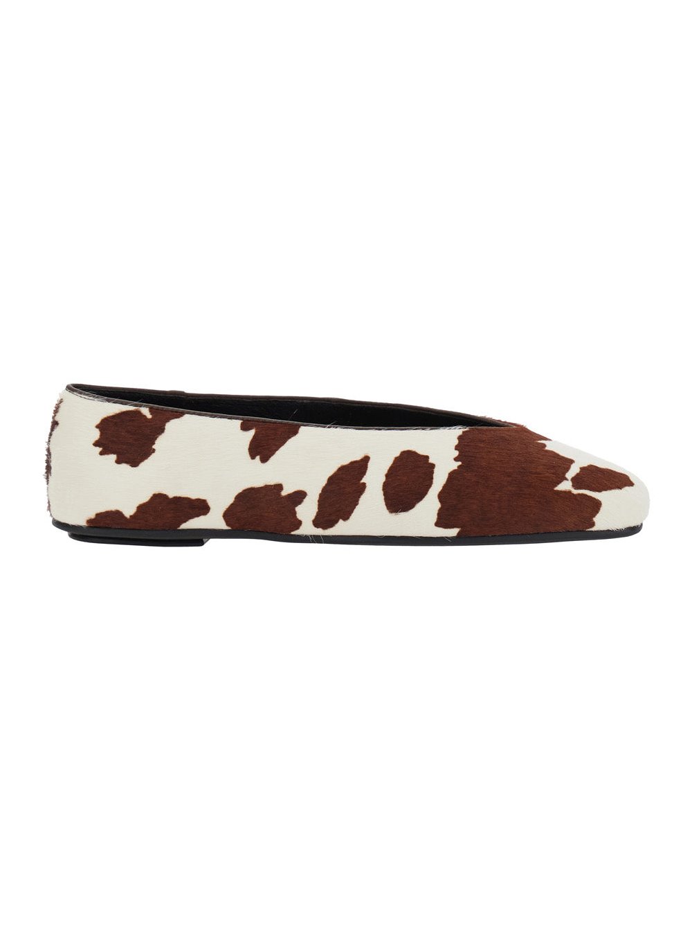 Jeffrey Campbell Cow-Print Canvas Ballet Flat — Brown by Jeffrey Campbell