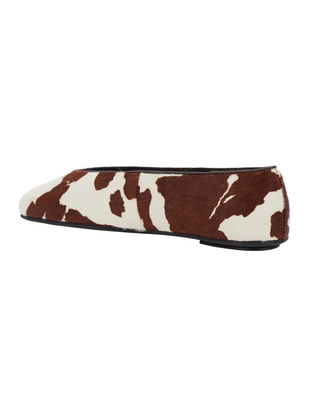 Jeffrey Campbell Cow-Print Canvas Ballet Flat — Brown, view 3