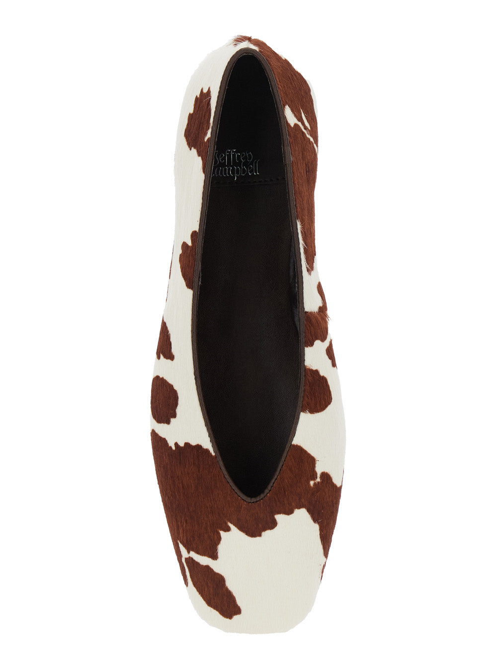 Jeffrey Campbell Cow-Print Canvas Ballet Flat — Brown, view 4