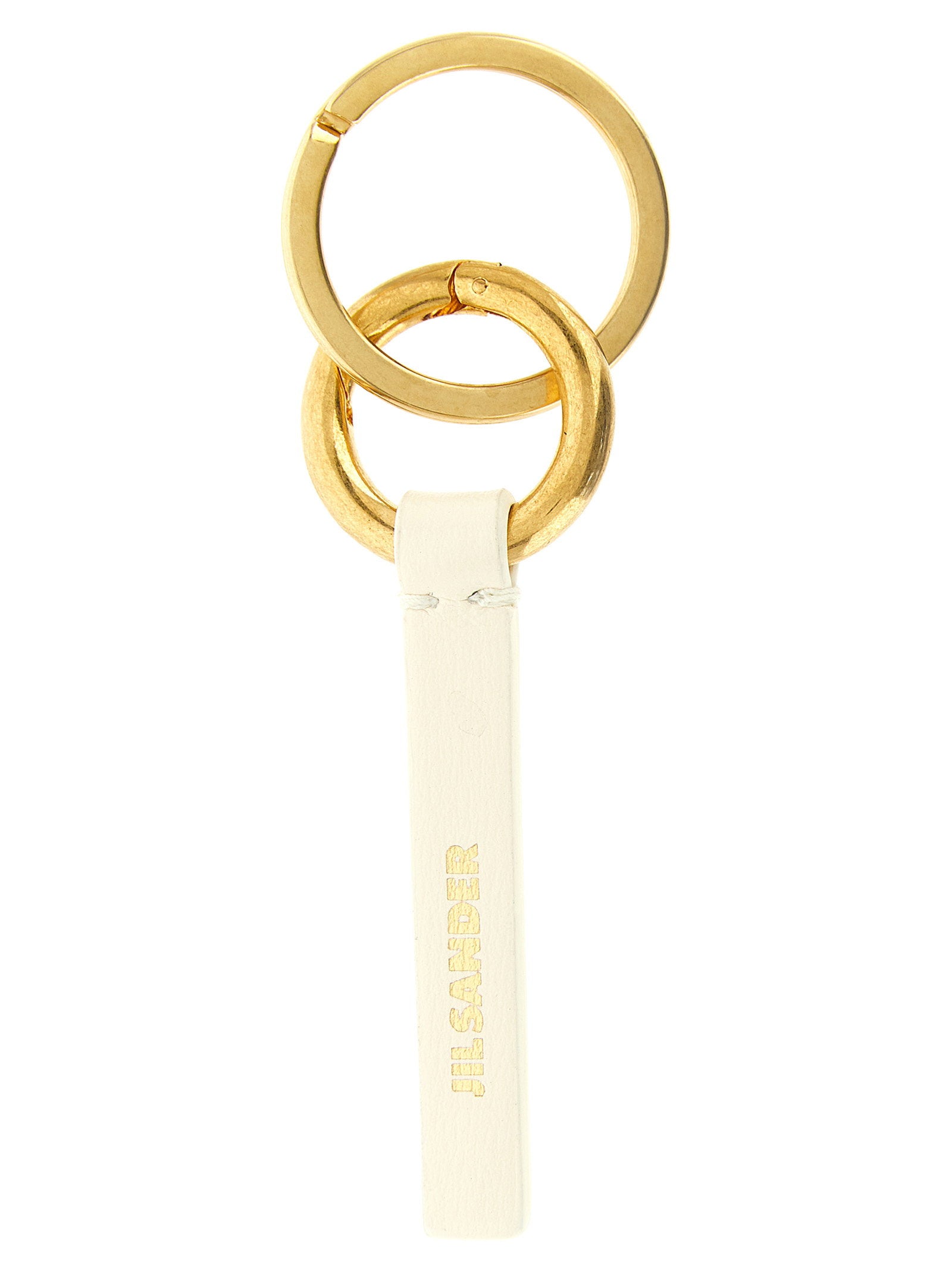 Jil Sander Logo-Stamped Calf Leather Key Case — Eggshell by Jil Sander