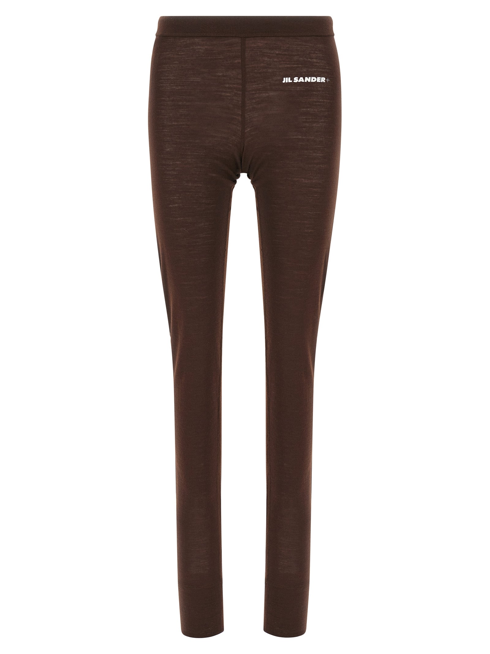 Jil Sander Logo-Print Wool-Blend Leggings — Brown by Jil Sander