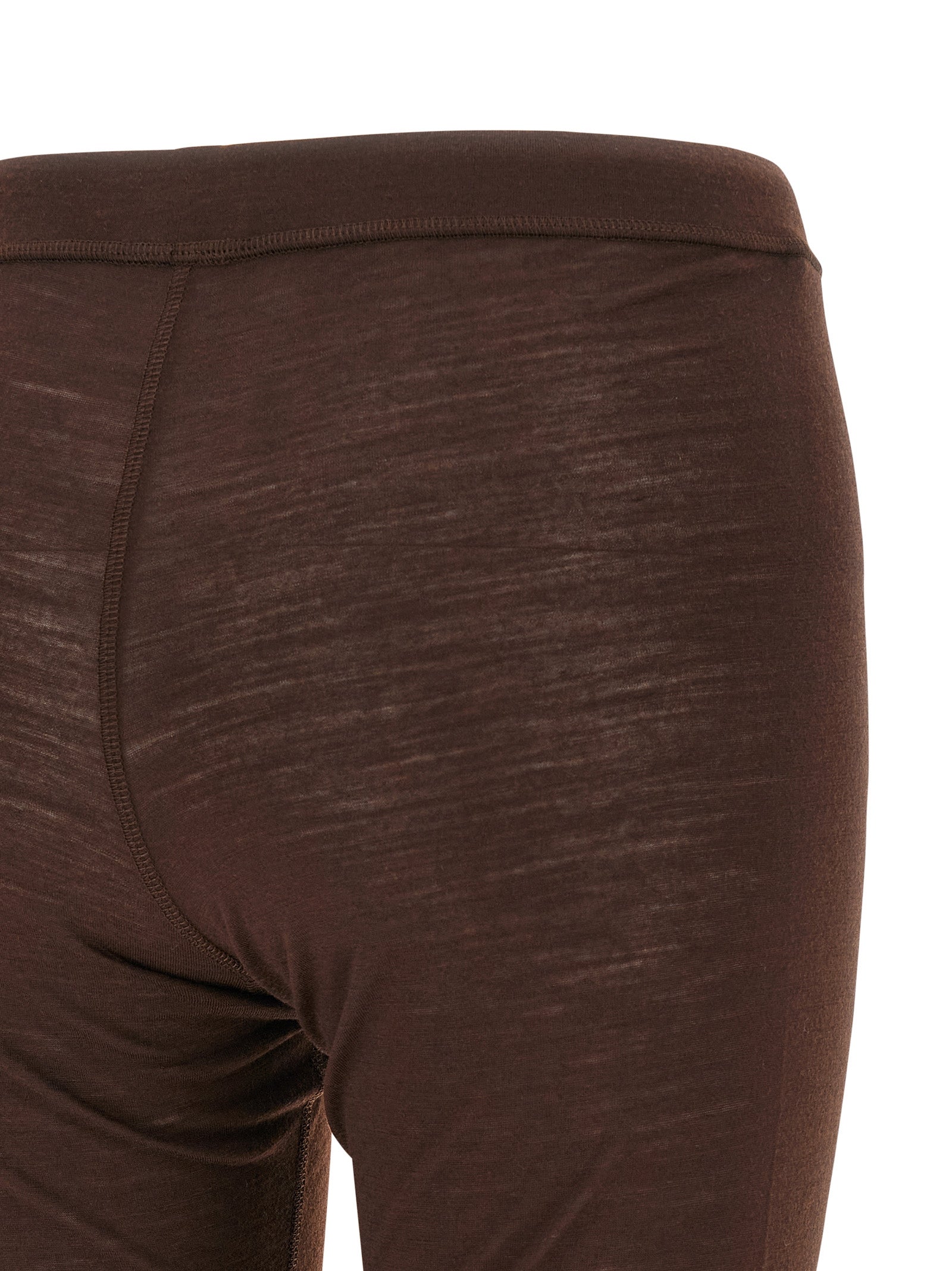 Jil Sander Logo-Print Wool-Blend Leggings — Brown, view 4