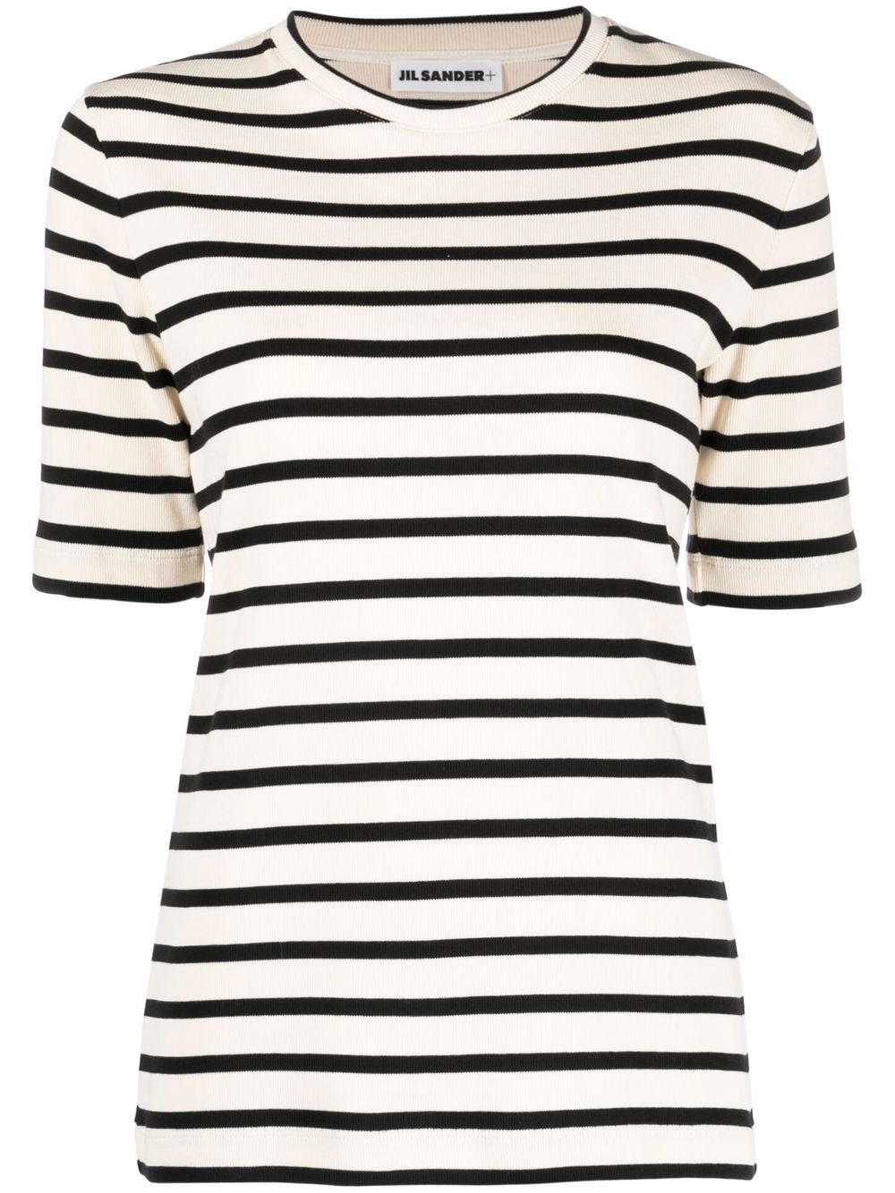 Jil Sander Plus Striped Cotton T-shirt — White by Jil Sander Plus