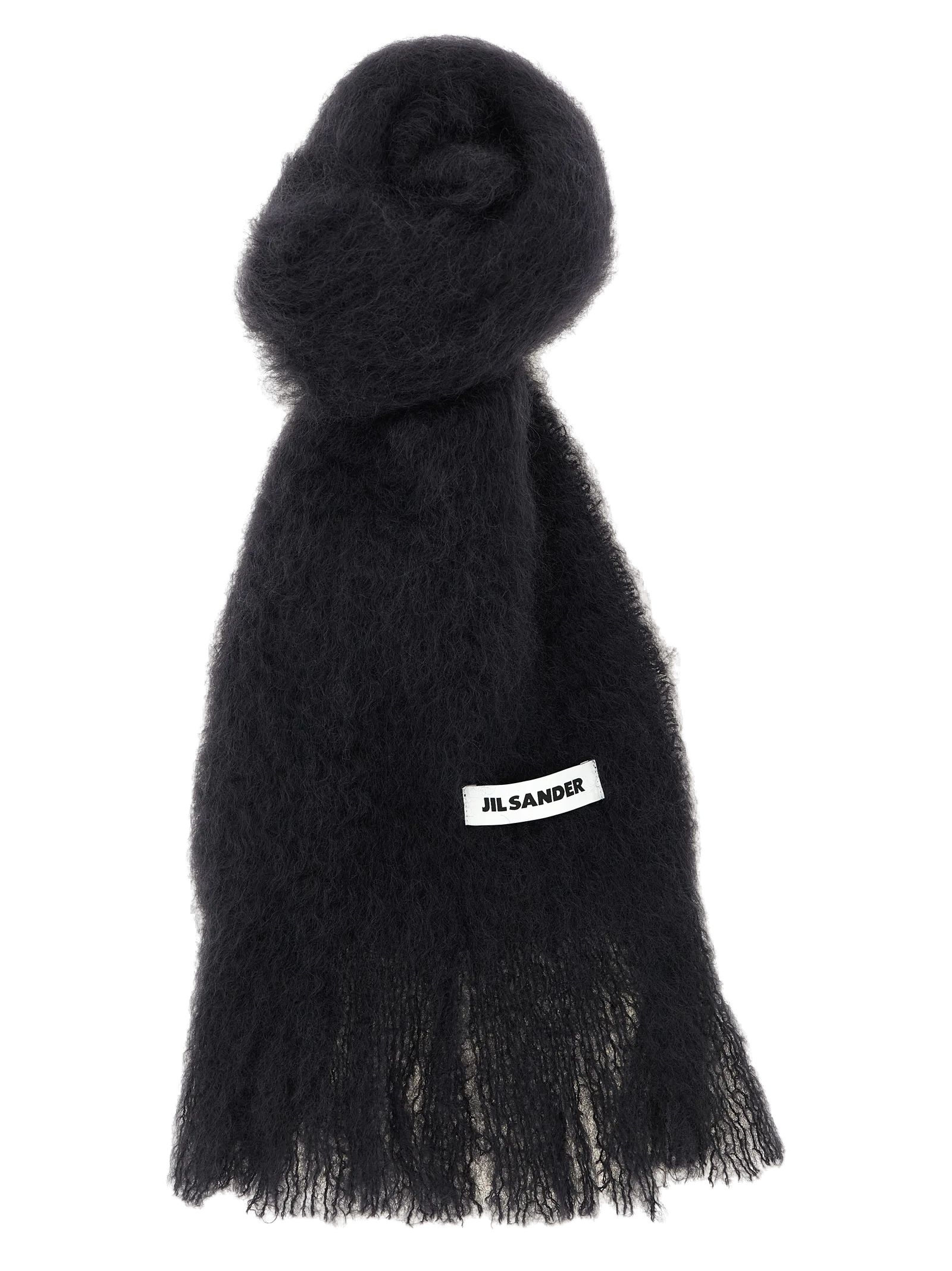 Jil Sander Mohair Blend Scarf — Black by Jil Sander