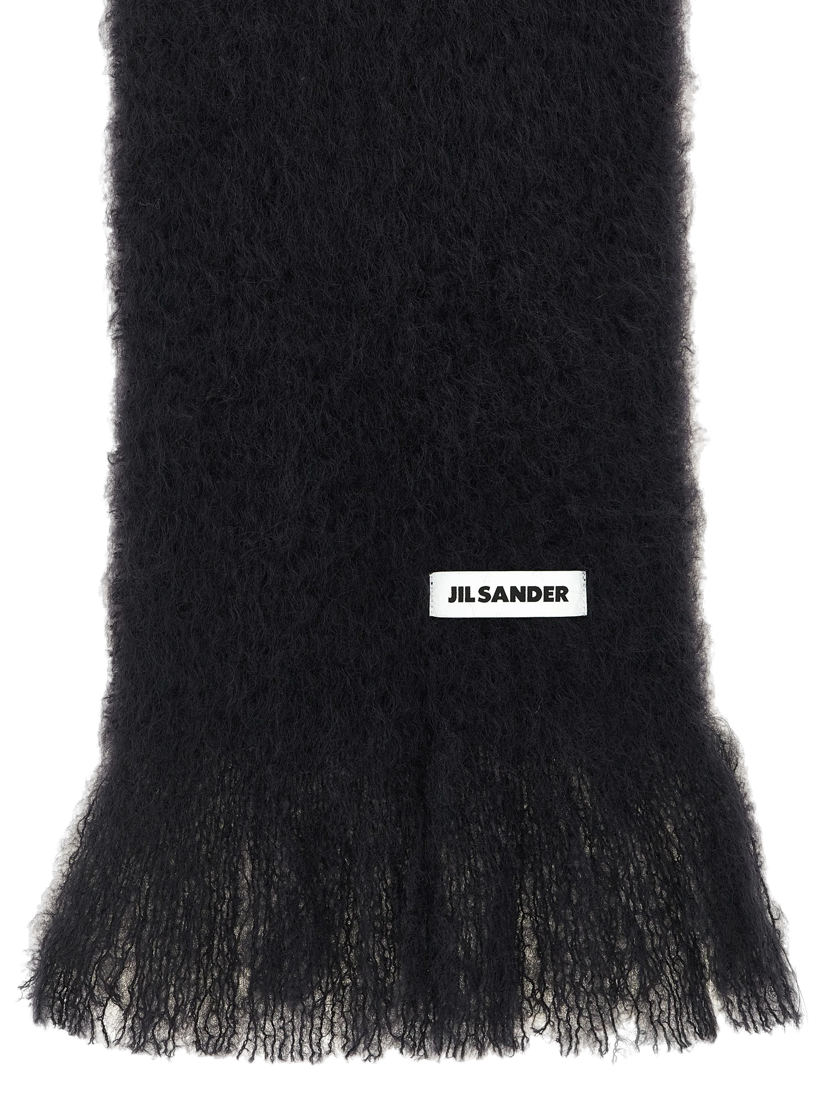 Jil Sander Mohair Blend Scarf — Black, view 2