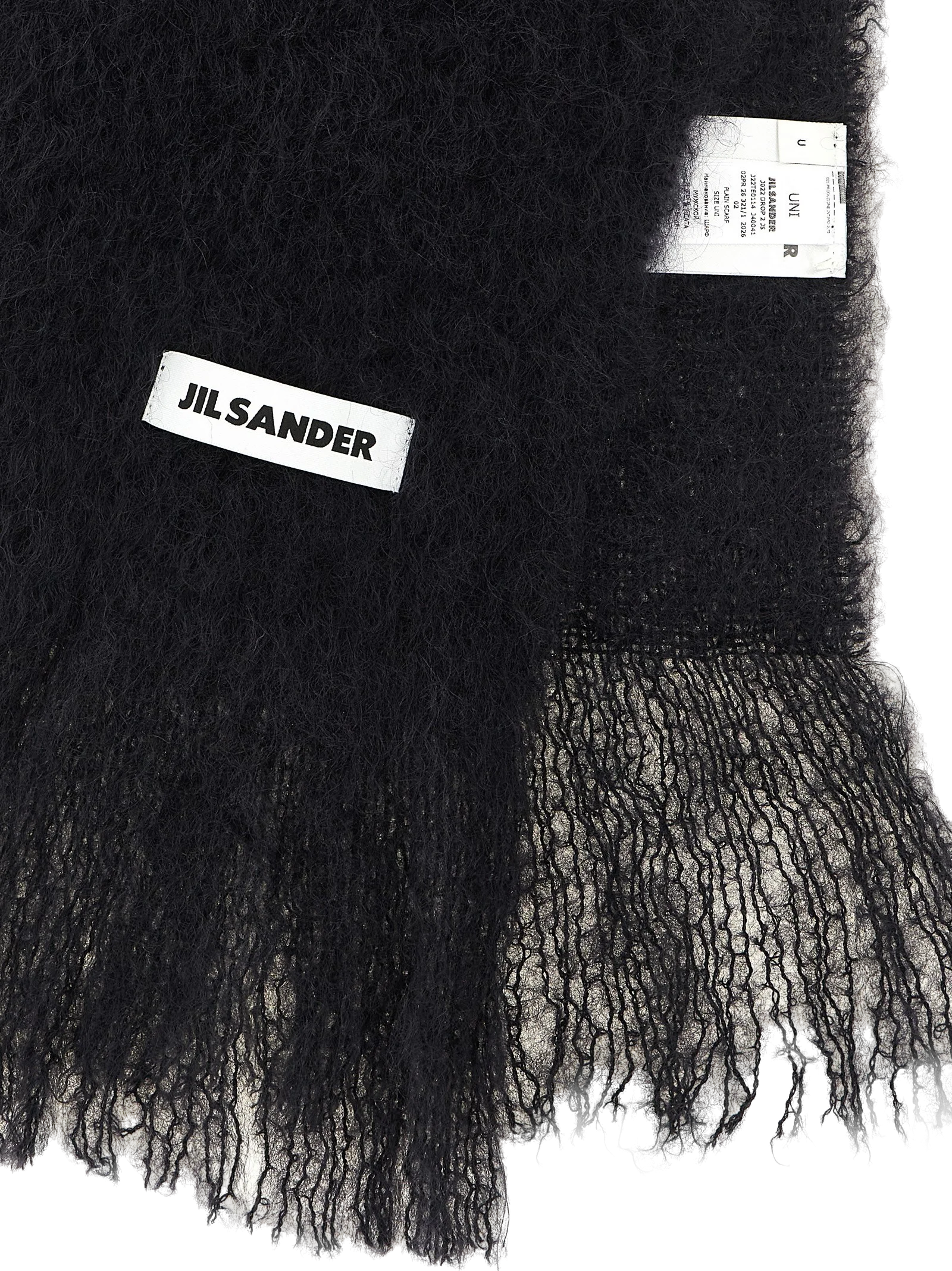Jil Sander Mohair Blend Scarf — Black, view 3