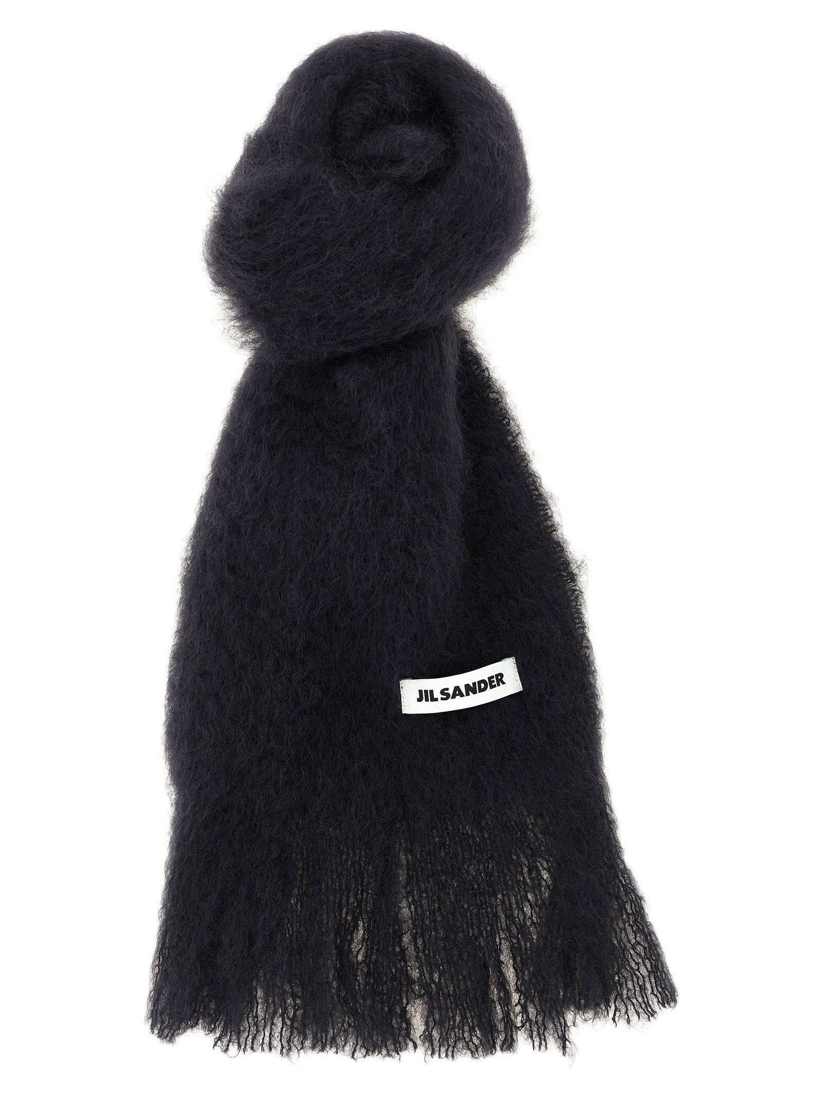 Jil Sander Mohair Blend Scarf — Black by Jil Sander