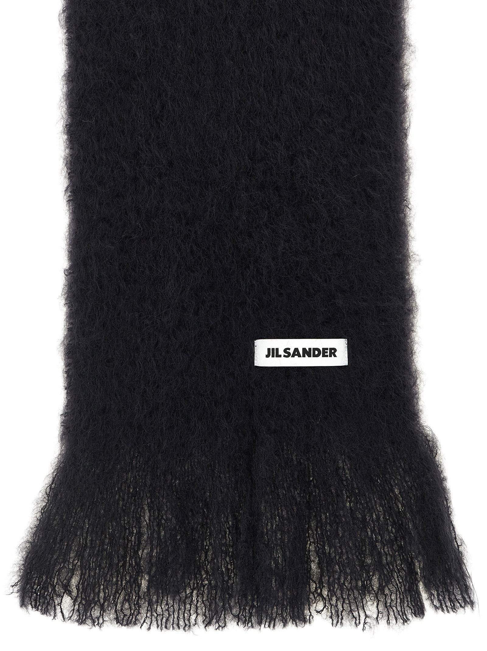 Jil Sander Mohair Blend Scarf — Black, view 2