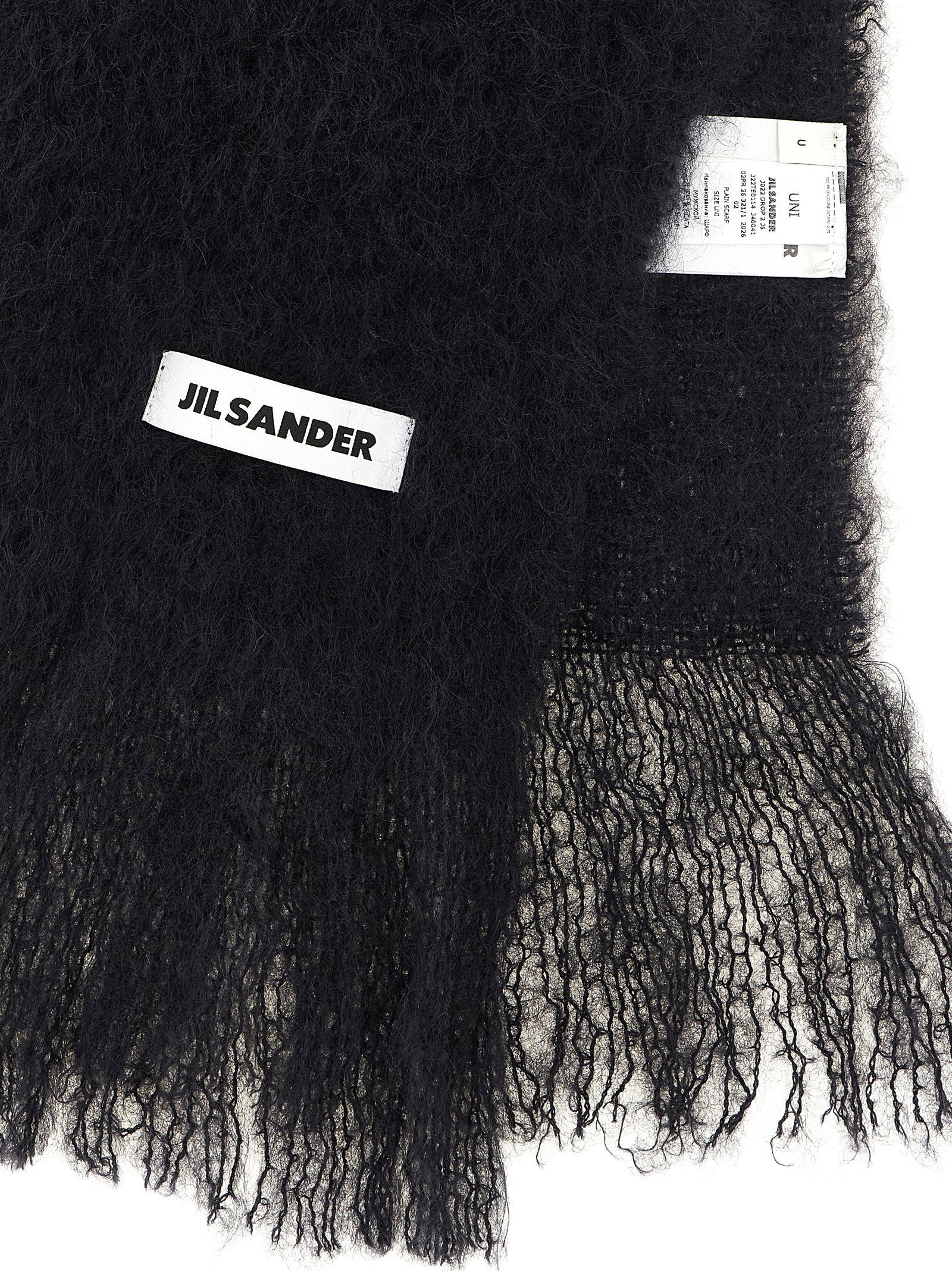 Jil Sander Mohair Blend Scarf — Black, view 3