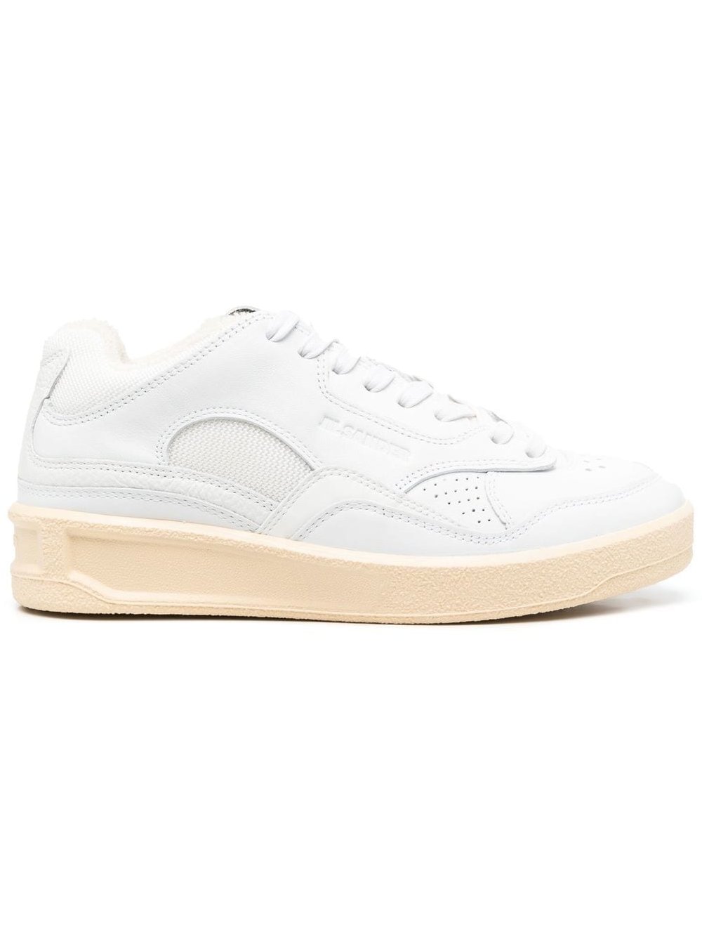 Jil Sander Panelled Leather Sneaker — White by Jil Sander