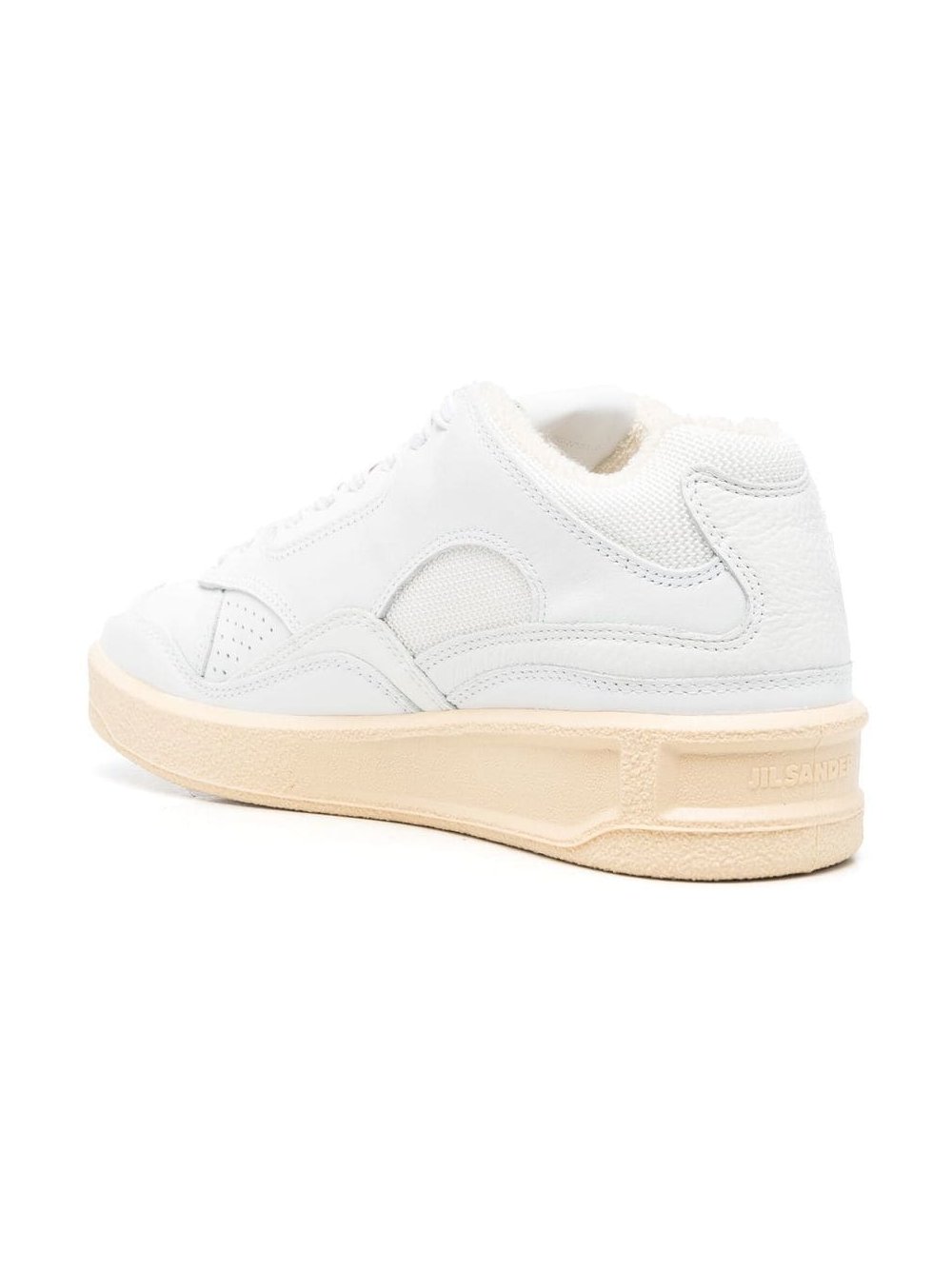 Jil Sander Panelled Leather Sneaker — White, view 2