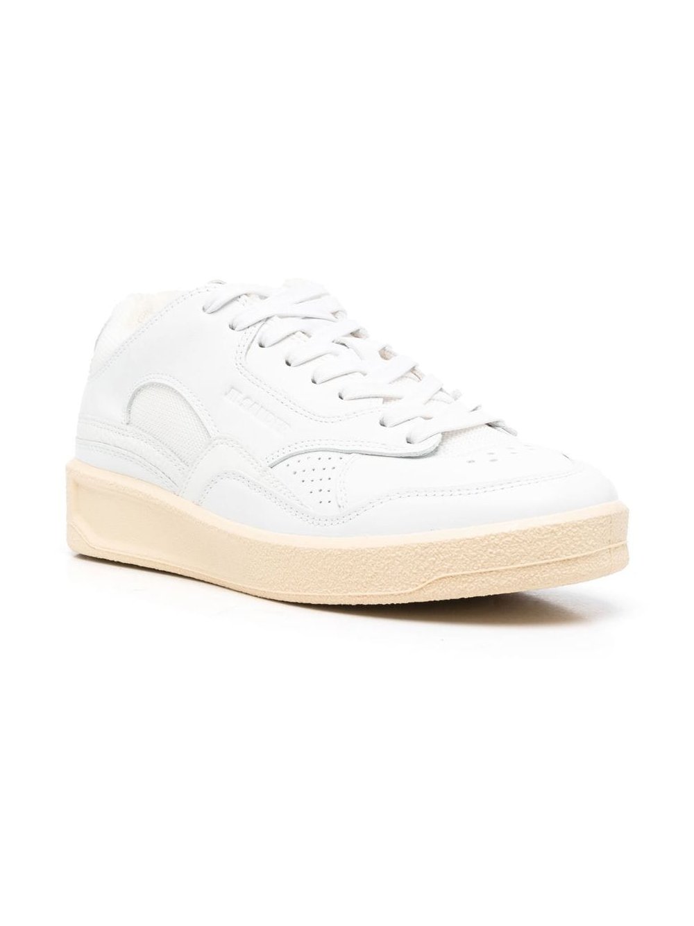 Jil Sander Panelled Leather Sneaker — White, view 3