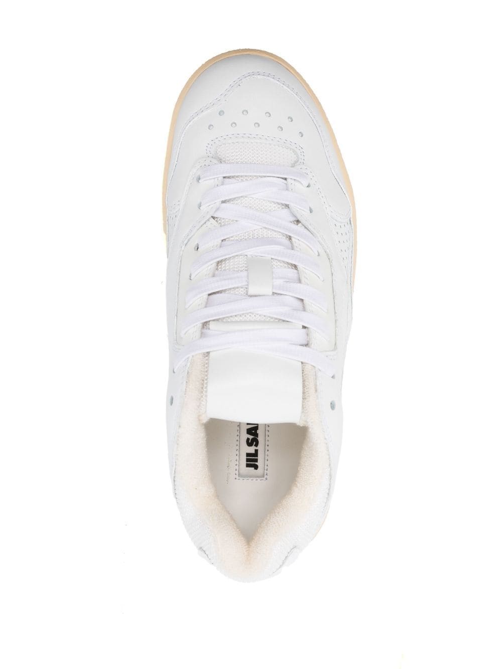 Jil Sander Perforated Calf Leather Sneaker — White, view 3