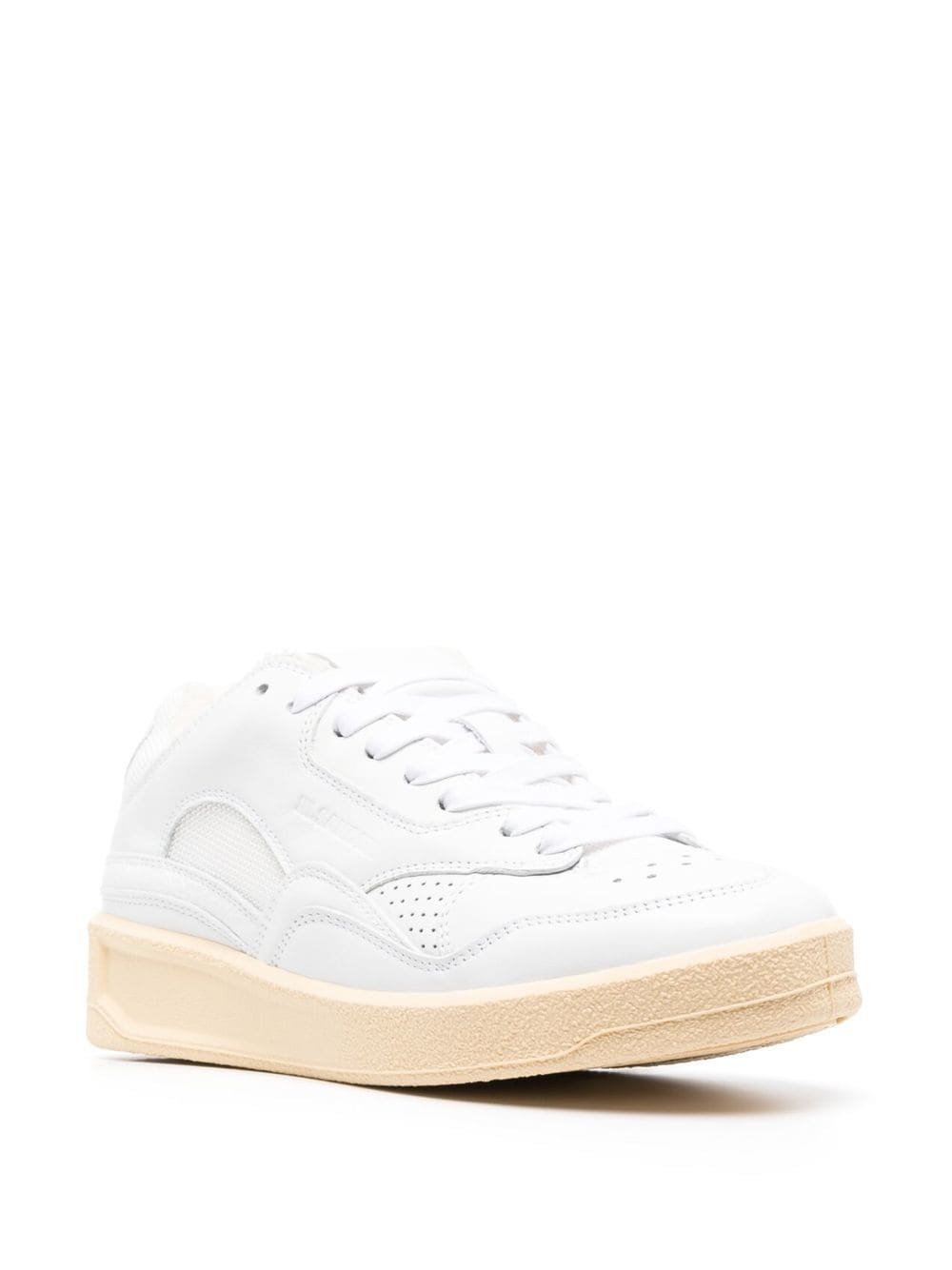 Jil Sander Perforated Calf Leather Sneaker — White, view 4