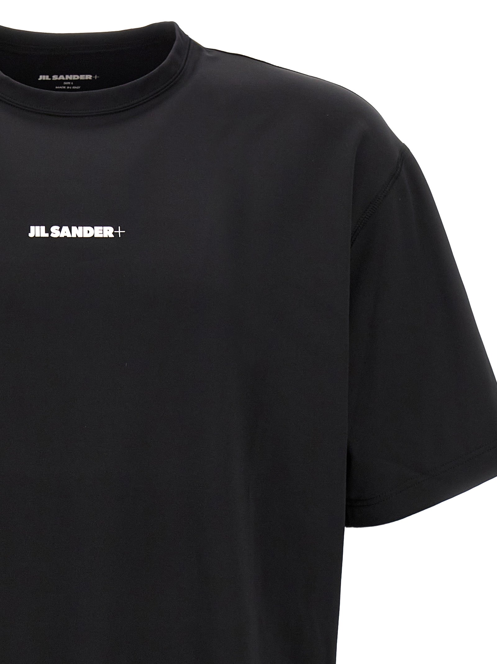 Jil Sander Logo-Print T-Shirt — Black, view 3