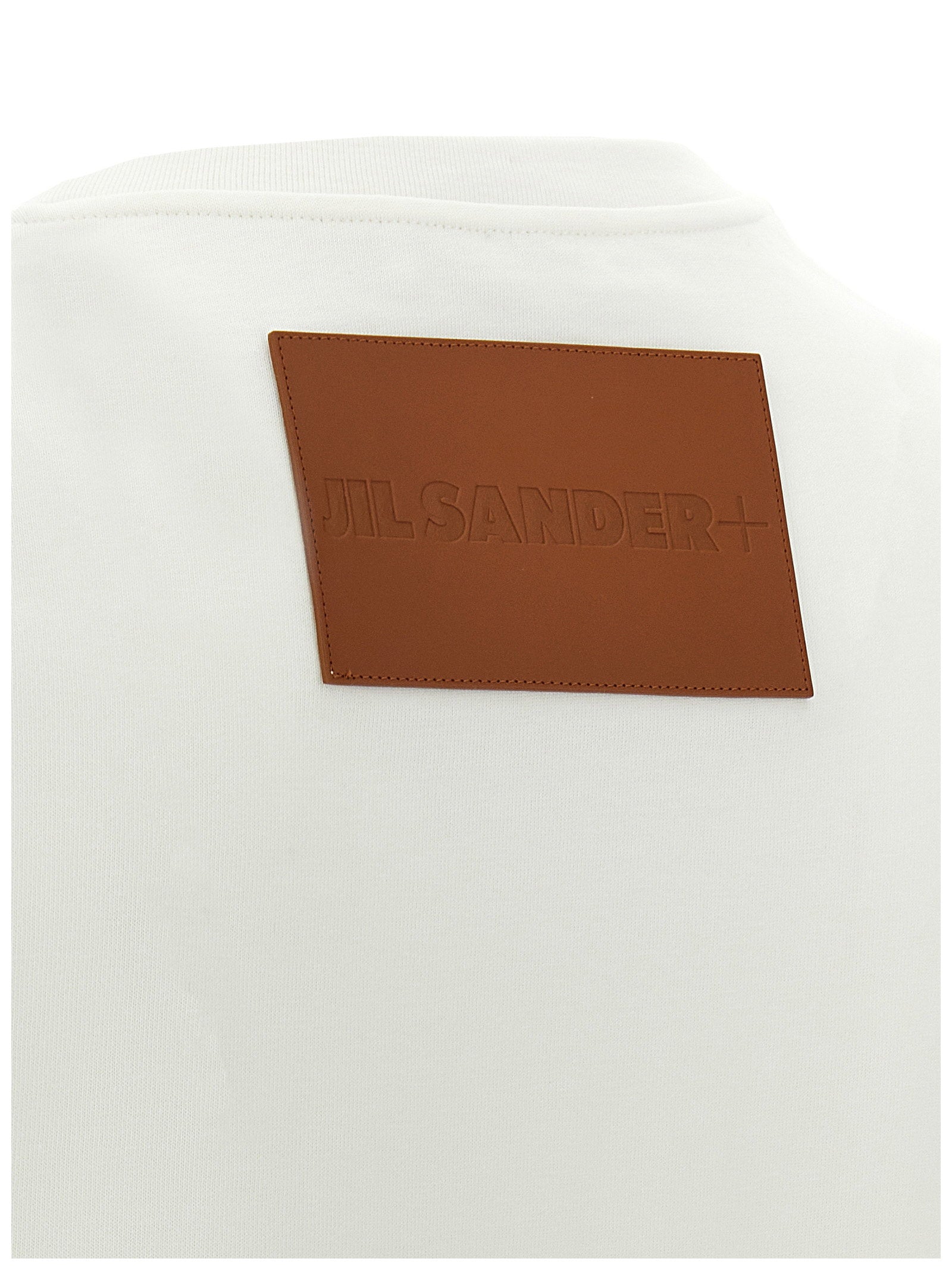 Jil Sander Logo-Patch Cotton T-Shirt — White, view 4