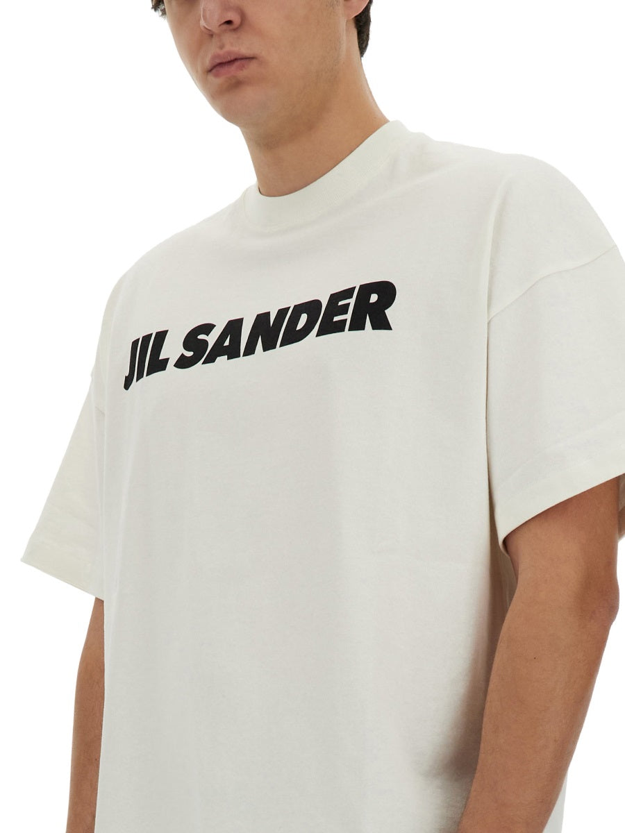 Jil Sander Printed Cotton T-Shirt — White, view 2