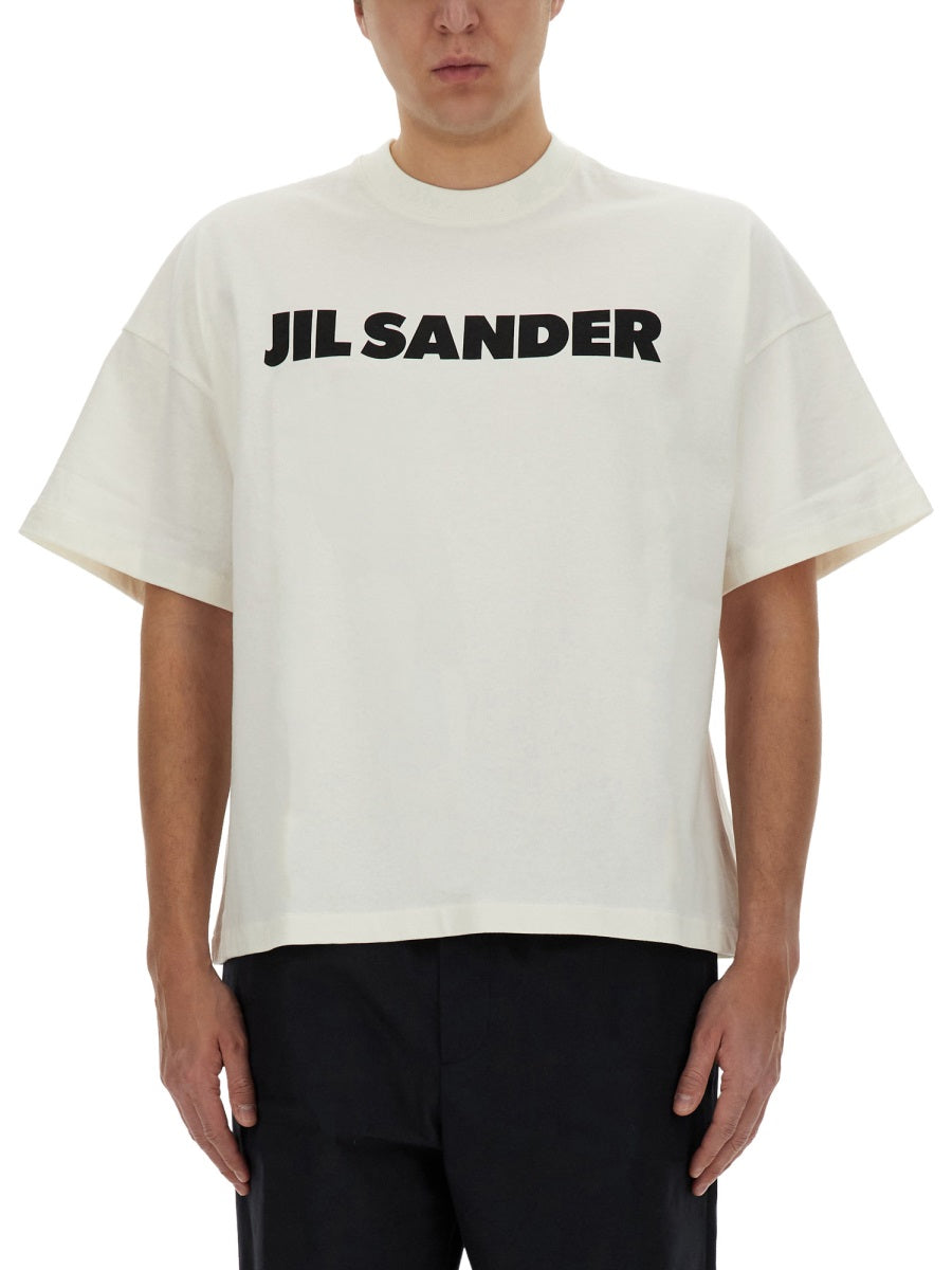 Jil Sander Printed Cotton T-Shirt — White, view 3