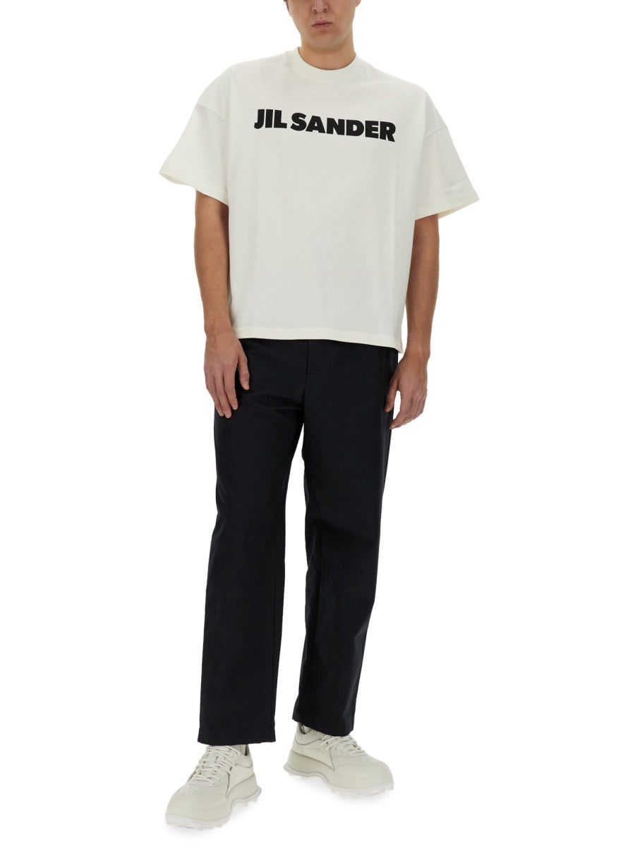 Jil Sander Printed Cotton T-Shirt — White, view 4