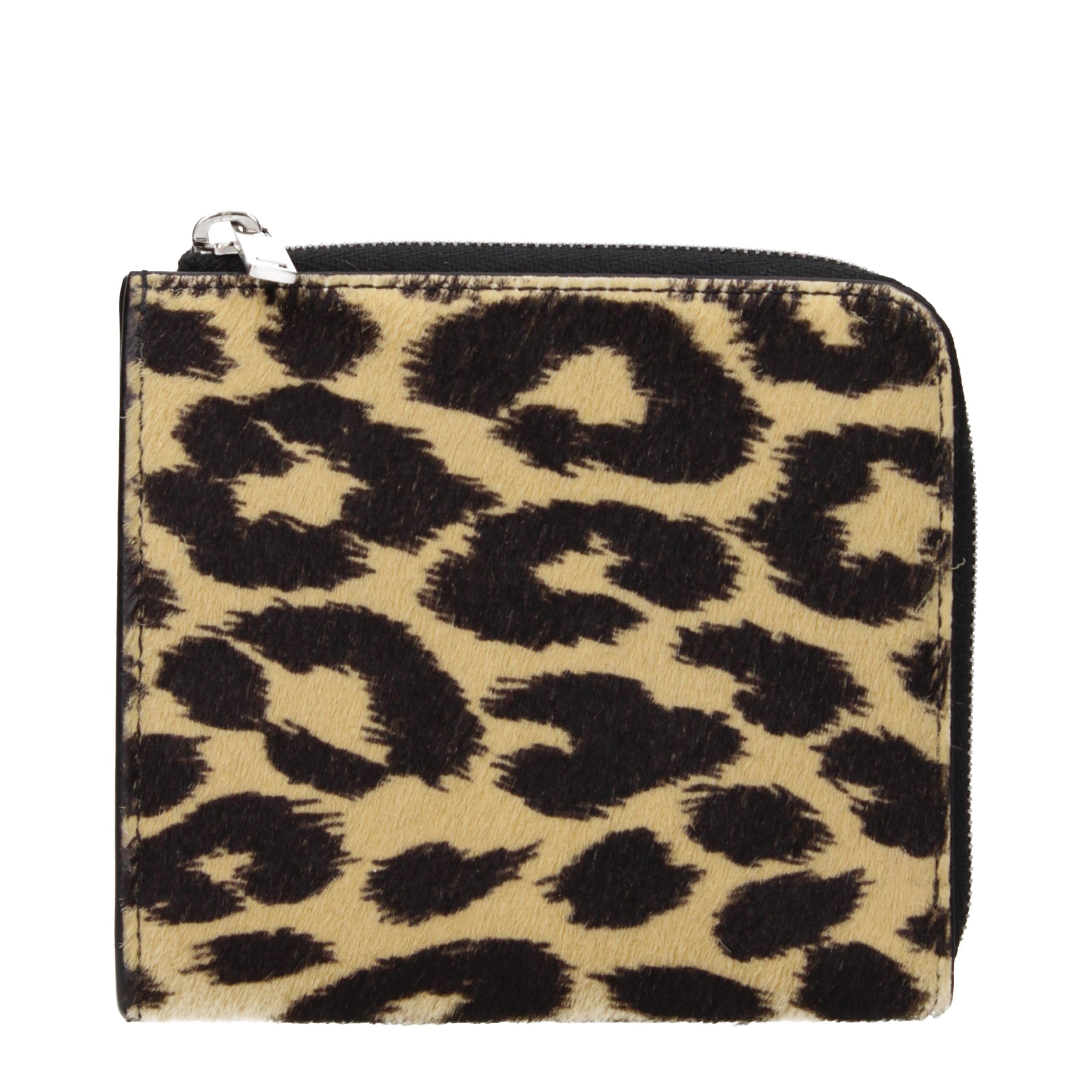 Jil Sander Pony Skin Leopard Print Wallet — Beige by Jil Sander
