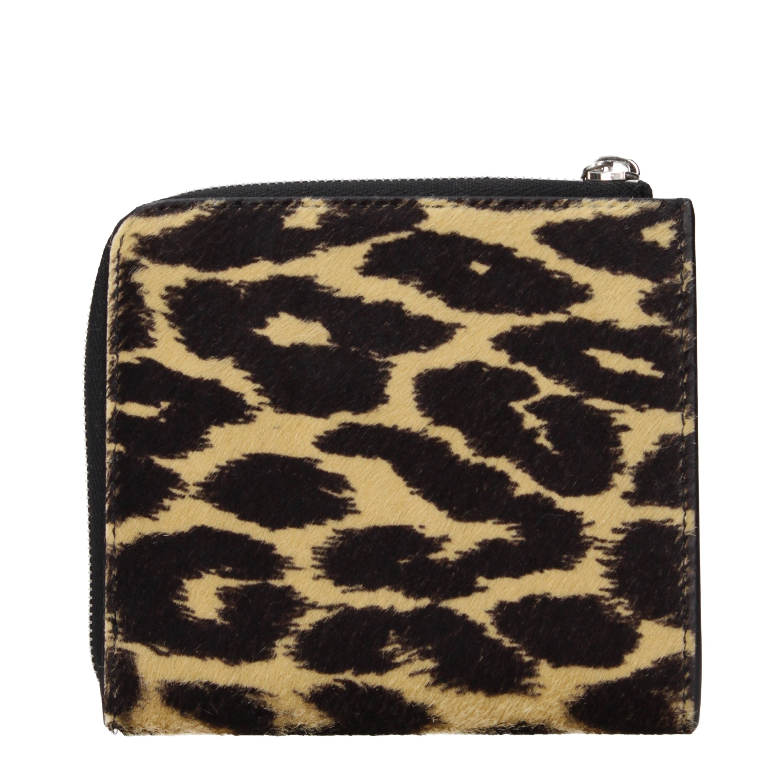 Jil Sander Pony Skin Leopard Print Wallet — Beige, view 2