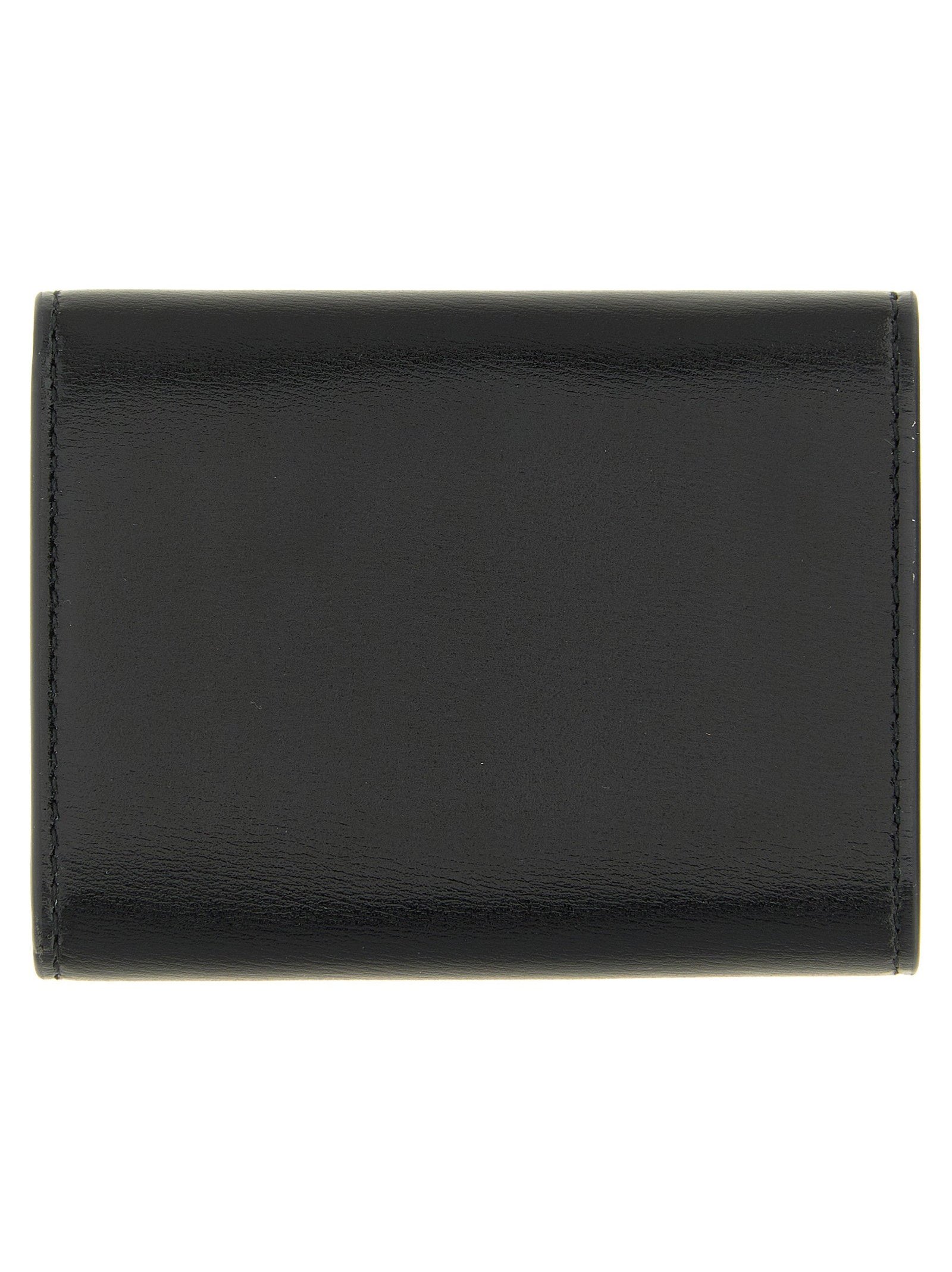 Jil Sander Nappa Leather Tri-Fold Wallet — Black, view 2