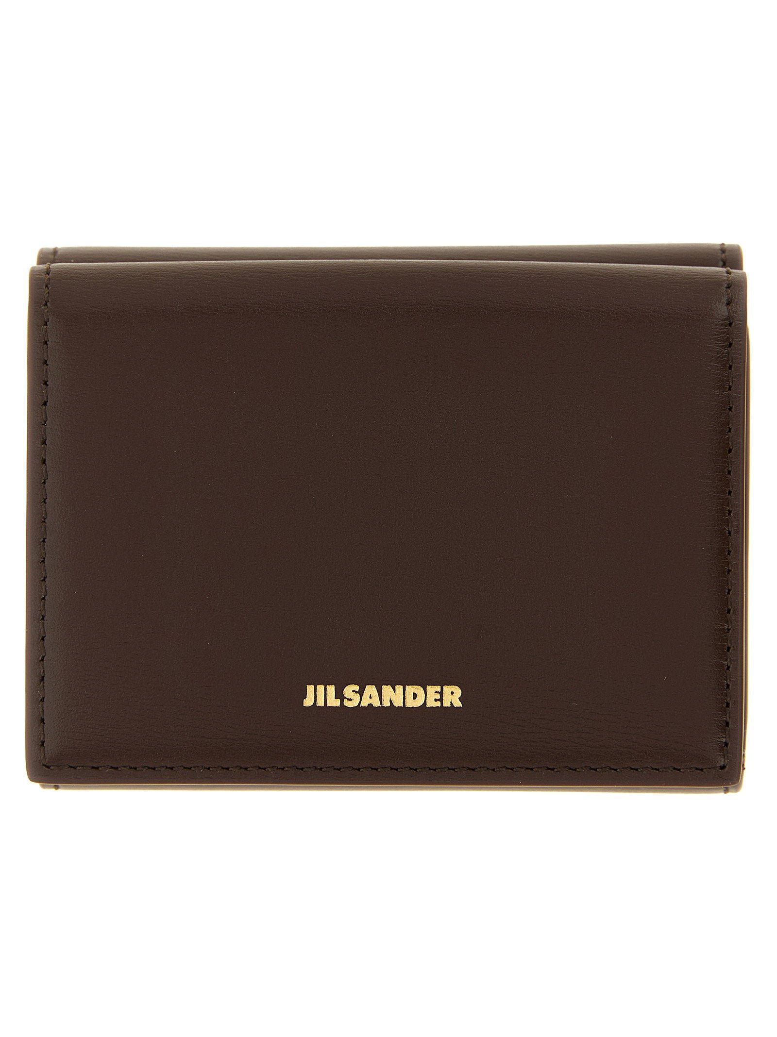Jil Sander Calfskin Leather Wallet — Brown by Jil Sander