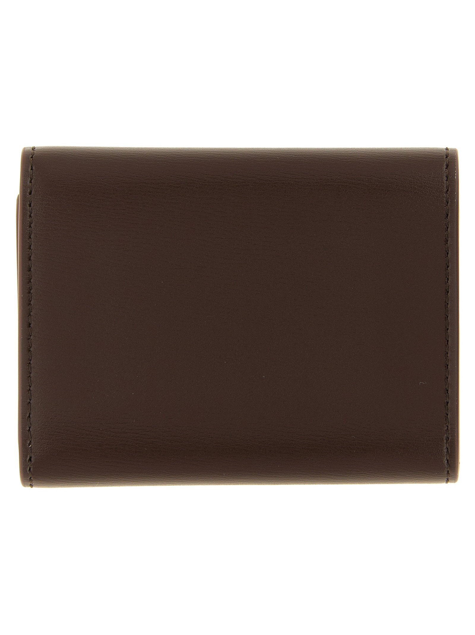 Jil Sander Calfskin Leather Wallet — Brown, view 2
