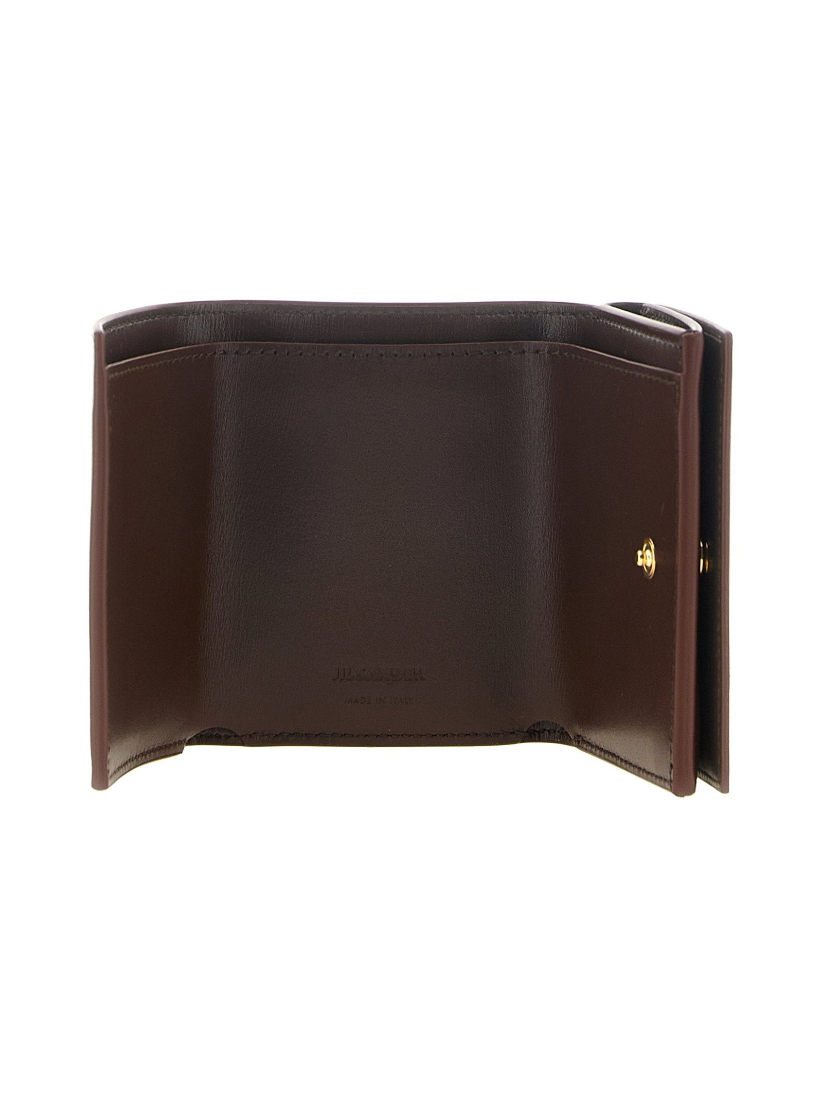 Jil Sander Calfskin Leather Wallet — Brown, view 3