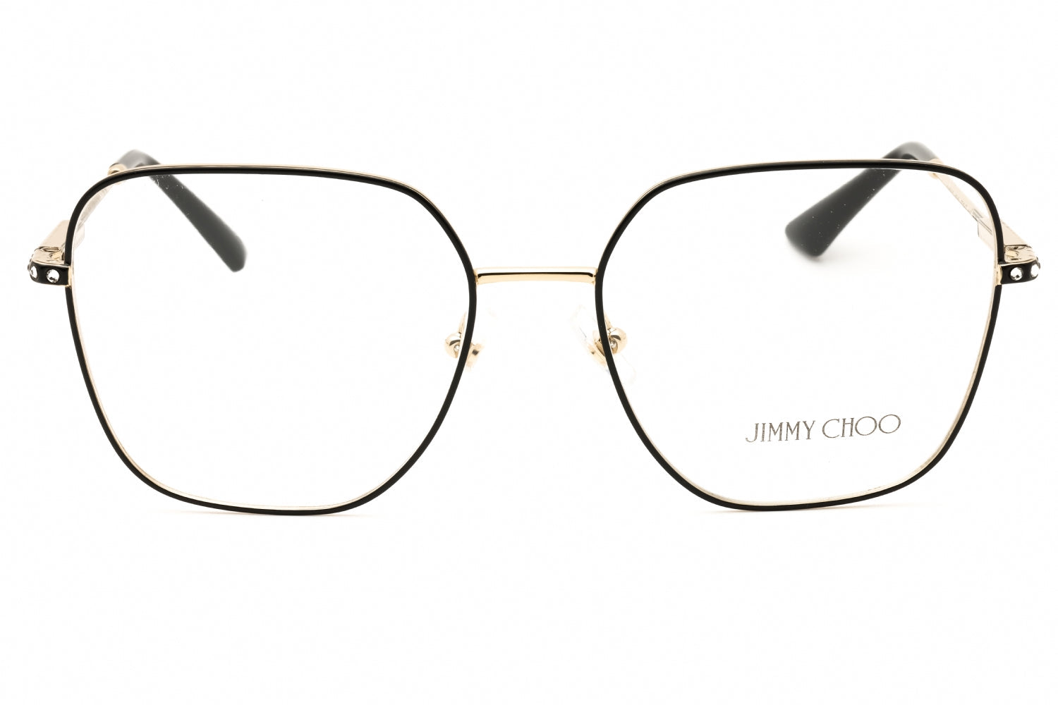 Jimmy Choo 0JC2001B Metal Square Frame Eyeglasses — Black, view 2