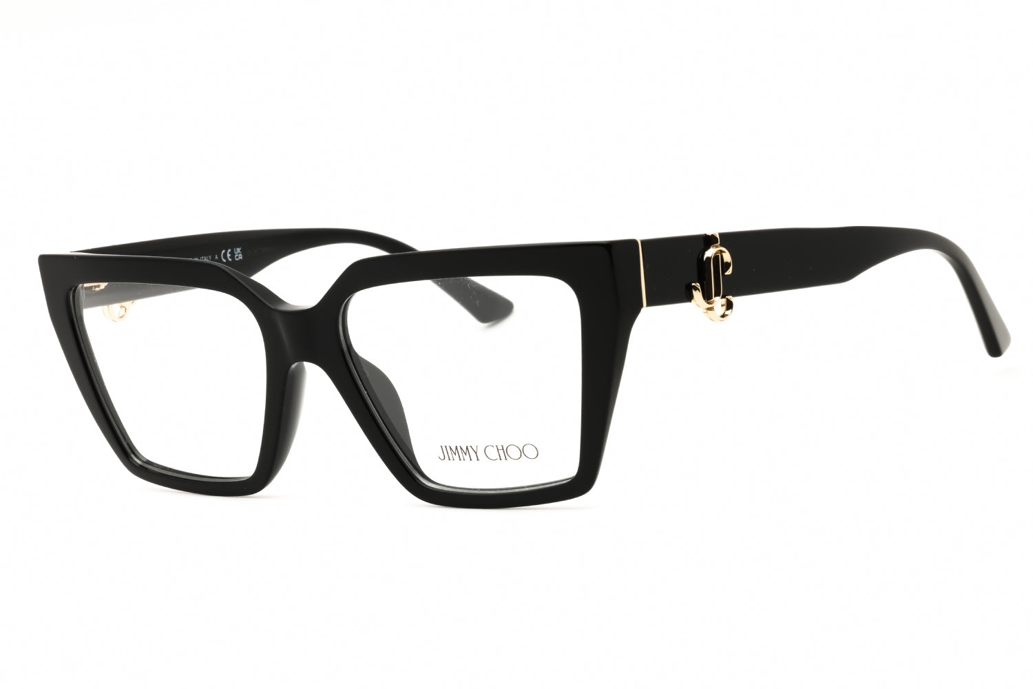 Jimmy Choo 0JC3017U Rectangular Acetate Eyeglasses — Black by Jimmy Choo