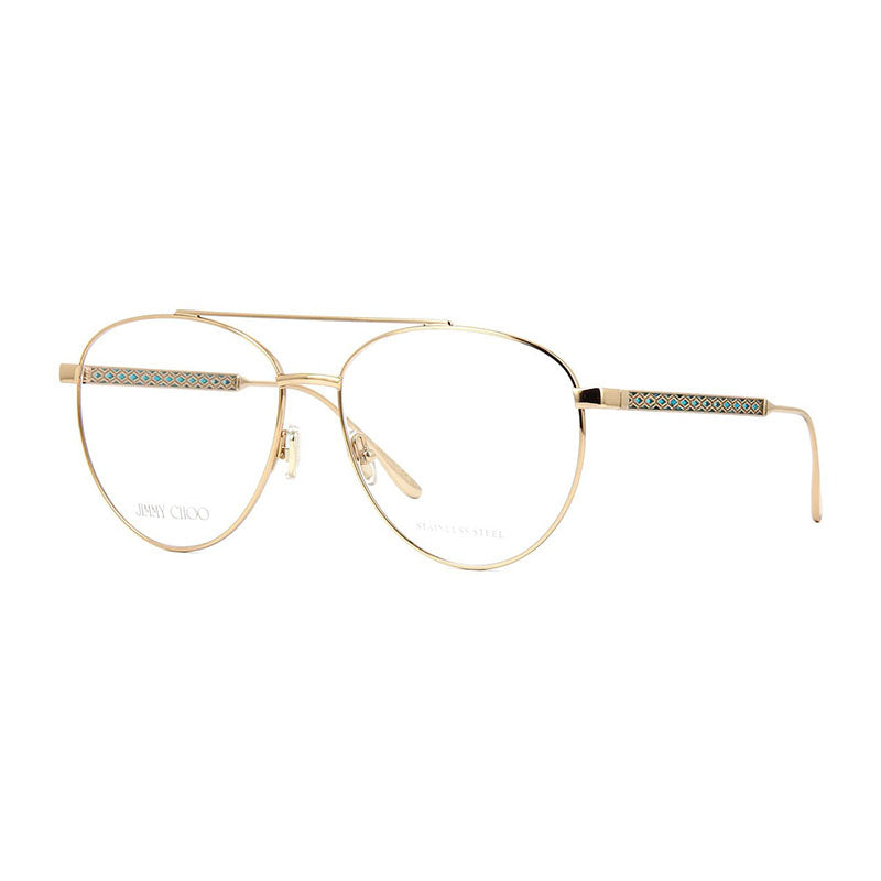 Jimmy Choo JC2160PEF00 Pilot Metal Eyeglasses — Gold by Jimmy Choo