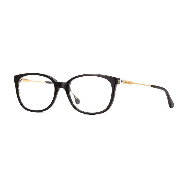Jimmy Choo JC30207T300 Metal-Accented Acetate Eyeglasses — Black by Jimmy Choo