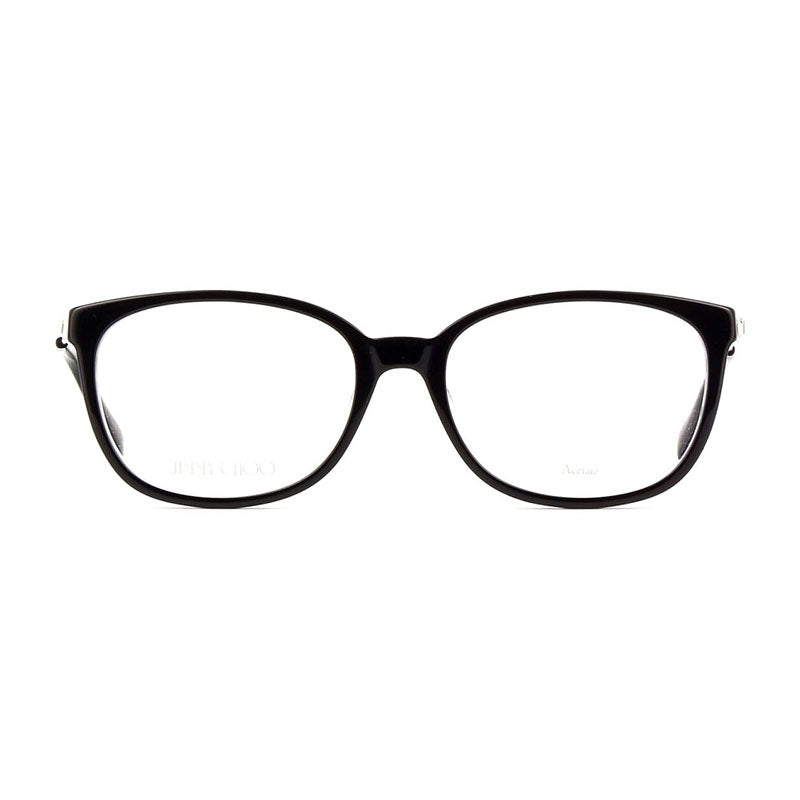Jimmy Choo JC30207T300 Metal-Accented Acetate Eyeglasses — Black, view 2