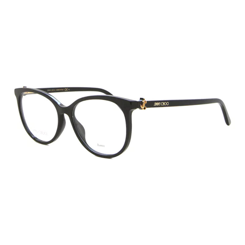 Jimmy Choo JC3090DXF00 Logo-Embellished Acetate Eyeglasses — Black by Jimmy Choo