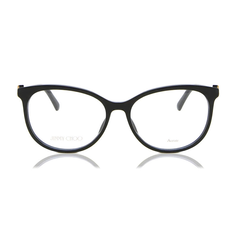 Jimmy Choo JC3090DXF00 Logo-Embellished Acetate Eyeglasses — Black, view 2