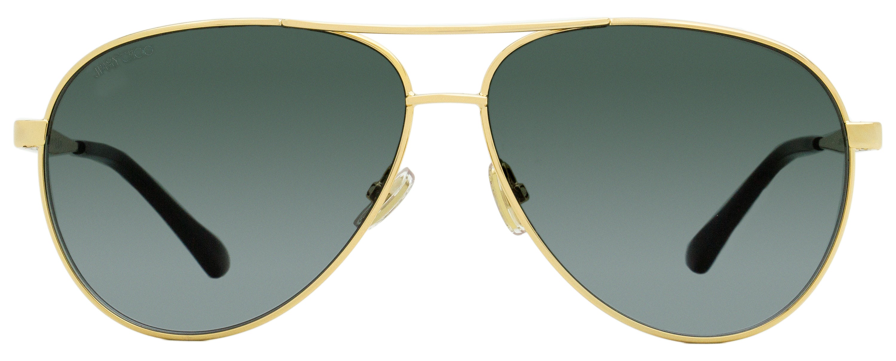 Jimmy Choo Jimena Glitter-Embellished Pilot Sunglasses — Gold, view 2