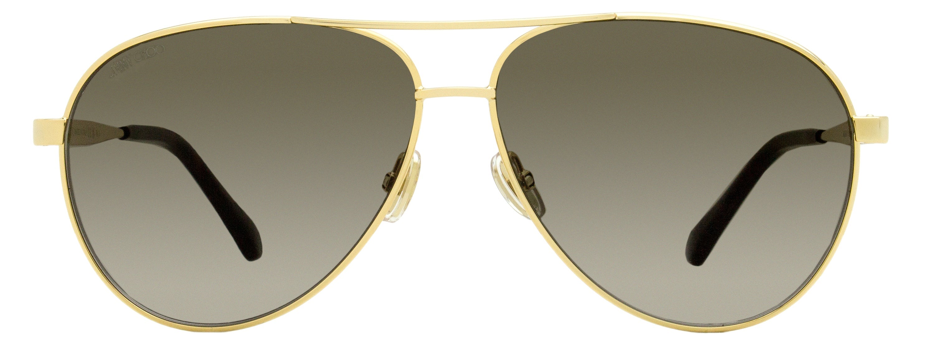 Jimmy Choo Jimena Glitter-Embellished Pilot Sunglasses — Gold, view 2