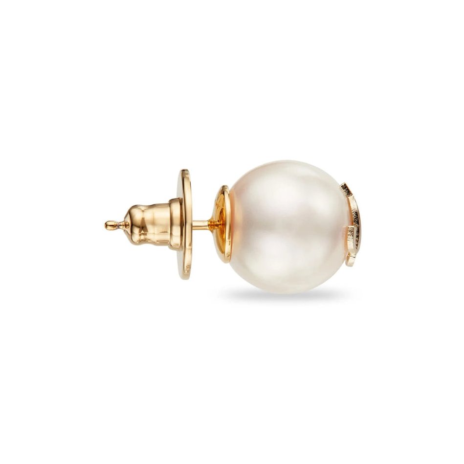 Jimmy Choo Pearl Stud Earrings — White, view 3