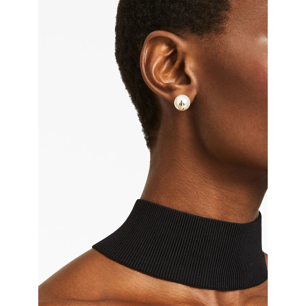 Jimmy Choo Pearl Stud Earrings — White, view 4