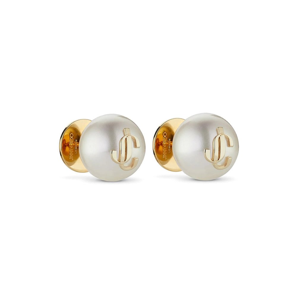 Jimmy Choo Pearl Stud Earrings — White, view 5