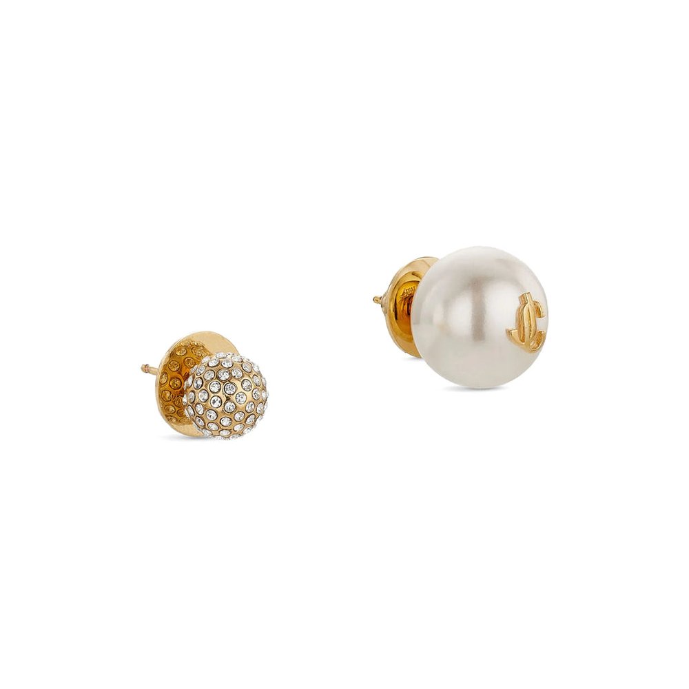 Jimmy Choo Auri Stud Earrings — Gold, view 5