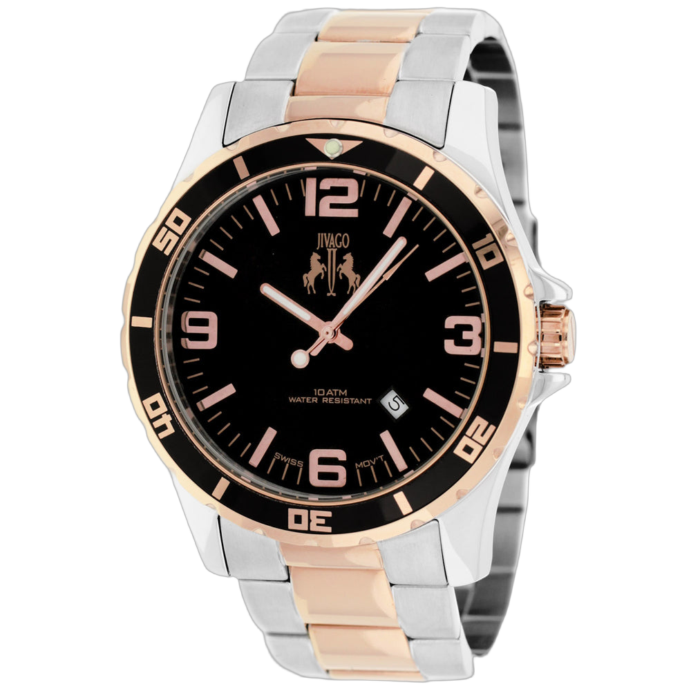 Jivago Two-Tone Stainless Steel Watch — Black by Jivago