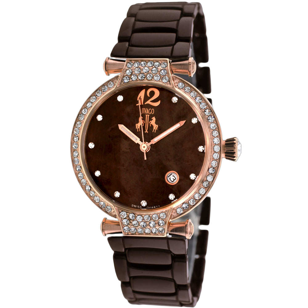 Jivago Crystal-Set Watch — Brown by Jivago