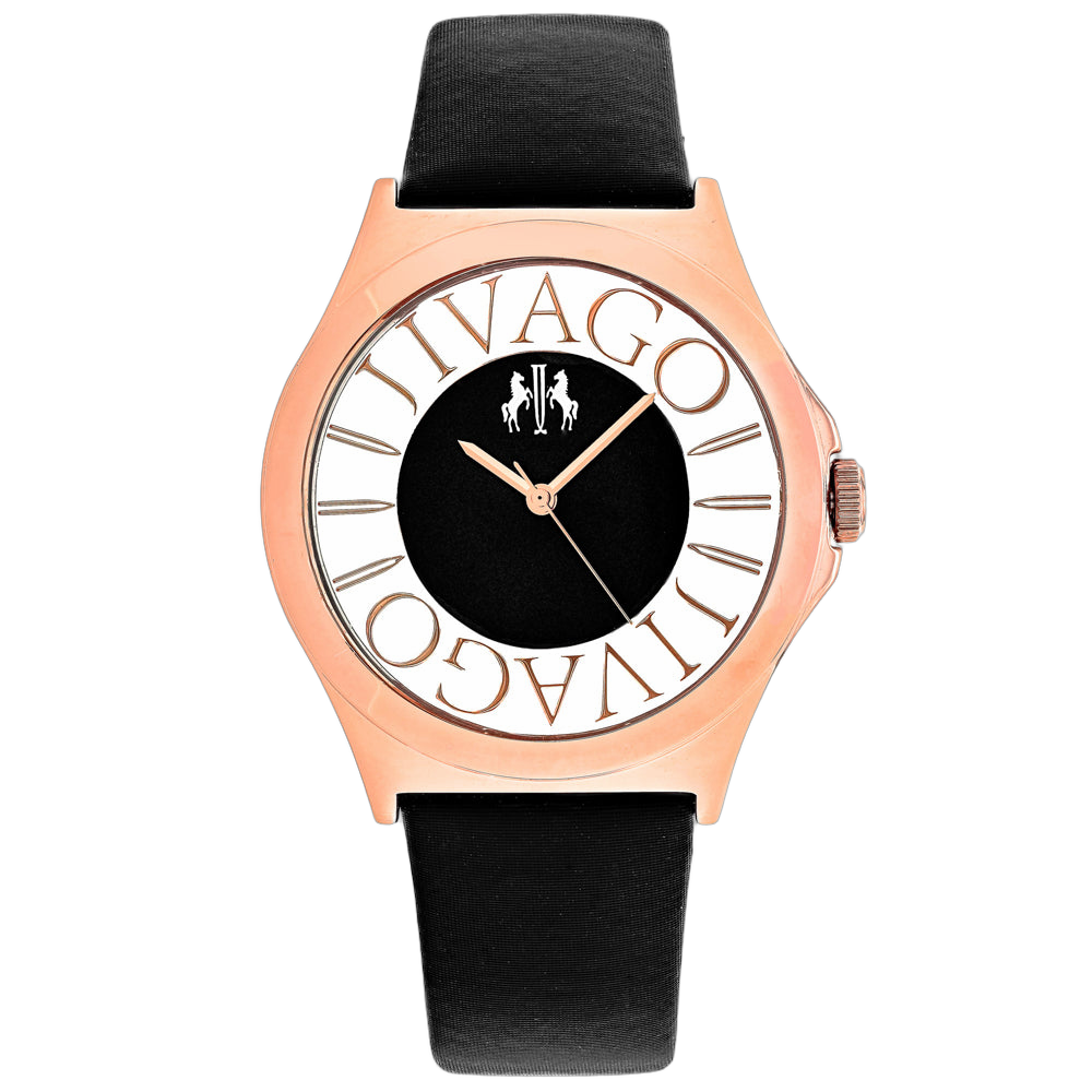 Jivago Fun Black Dial Watch — Rose gold by Jivago